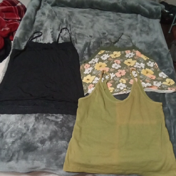 Jockey Tops - Jockey Black, Green, and Floral Camisole Set